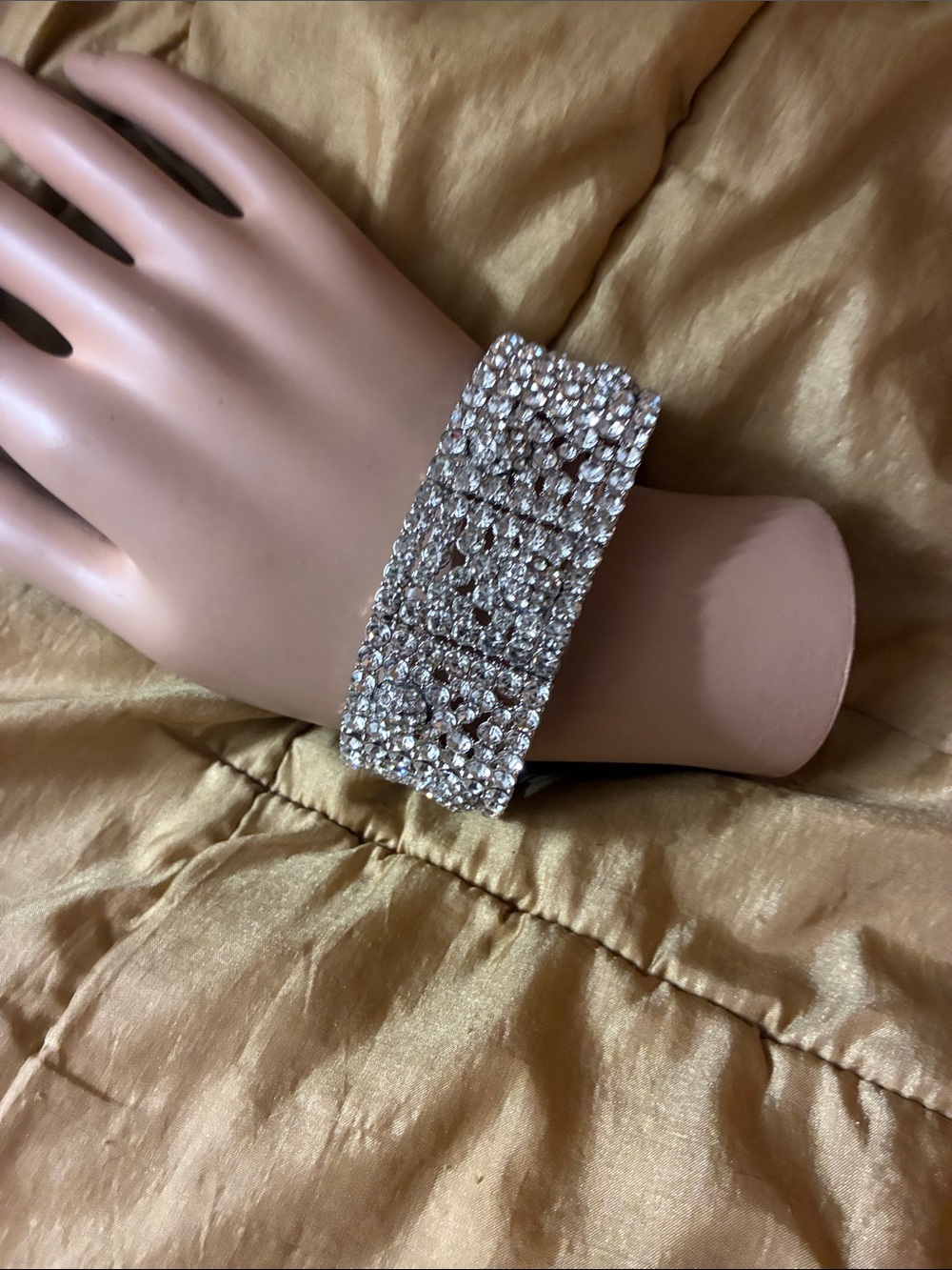 Crystal Stretch Bracelet - Silver Rhinestone Cuff